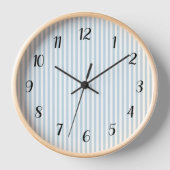 Nautical Blue Stripe Preppy Grote klok (Voorkant)