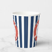 Nautical Blue Striped Baby shower Boy Papieren Bekers (Rechts)
