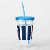Nautical Blue Striped Welcome Aboard Name Acryl Drinkbeker (Links)