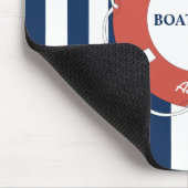 Nautical Blue Striped Welcome Aboard Name Muismat (Hoek)