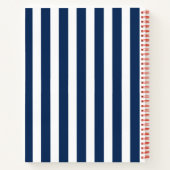 Nautical Blue Striped Welcome Aboard Name Notitieboek (Achterkant)