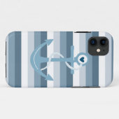 Nautical Blue Stripes Anker Case-Mate iPhone Case (Achterkant (horizontaal))