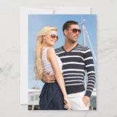 Nautical Blue Stripes Nodig BG foto terug Kaart (Achterkant)