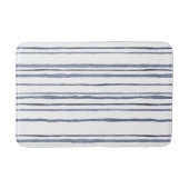 Nautical Blue Waterverf Striped Bath Mat (Voorkant)