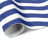 Nautical Blue Wavy Stripes Cadeaupapier (Rol Hoek)