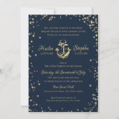 Nautical Blue Wedding Uitnodiging (Voorkant)