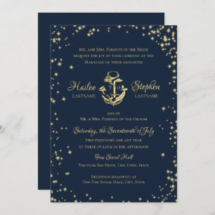 Nautical Blue Wedding Uitnodiging