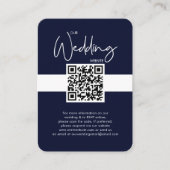 Nautical Blue Wedding Website QR Code Foto RSVP Informatiekaartje (Voorkant)