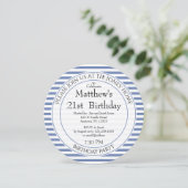 Nautical Blue/White Quirky Stripes voor alle leeft Kaart (Staand voorkant)