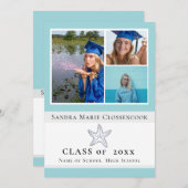 Nautical Blue Zeester congratulate afstudeerders Kaart (Voorkant / Achterkant)