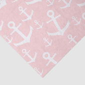 Nautical blush roze & white anchorman tissuepapier (Detail)