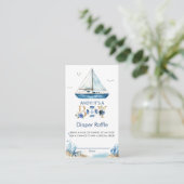 Nautical Boat Ahoy Het is een Jongen Luier Raffle Informatiekaartje (Staand voorkant)