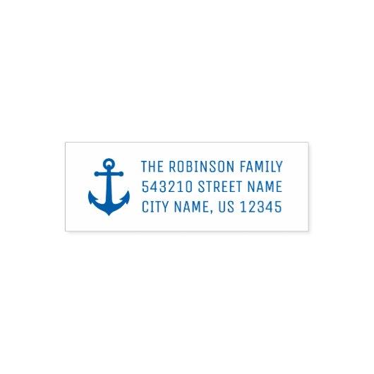 Nautical Boat Anchor Address of Text Zelfinktende Stempel (Design)