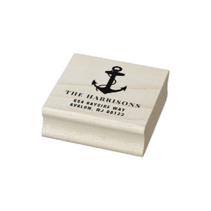 Nautical Boat Anchor Family Return-adres Rubberstempel