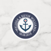 Nautical Boat Anchor, marineblauw en witbruiloft Confetti (Kleine voorkant)
