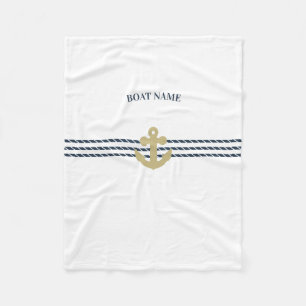 Nautical Boat Anchor, touw Fleece Deken
