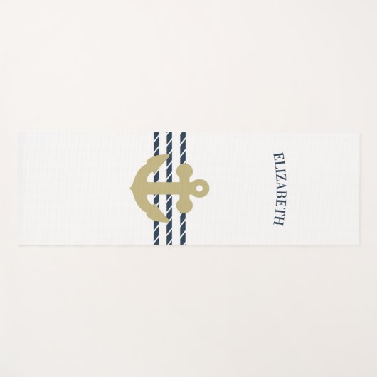 Nautical Boat Anchor, touw Yogamat (Voorkant (horizontaal))