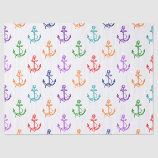 Nautical Boat Anchors Patroon Tissuepapier (Voorkant)