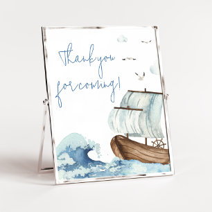 Nautical Boat Baby shower Bedankt voor uw komst Poster