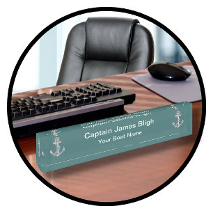 Nautical Boat Captain Desk Name Borden Naambordje