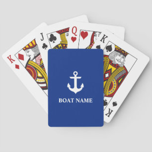 Nautical Boat Name Anchor Blue Speelkaarten