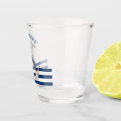 Nautical Boat Name,Anchor Dolphin Navy Blue Shot Glas (Rechts)