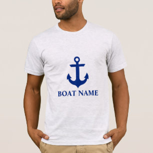 Nautical Boat Name Anchor Grey T-shirt