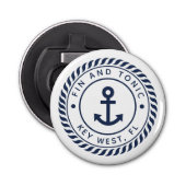 Nautical Boat Name Anchor Logo Button Flesopener (Voorkant)