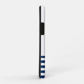 Nautical Boat Name,Anchor Navy Blue Striped Case-Mate iPhone Case (Achterkant/rechts)