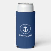 Nautical Boat Name Anchor Rope Blue (Seltzer Voorkant)