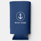 Nautical Boat Name Anchor Rope Blue (Voorkant)