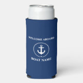 Nautical Boat Name Anchor Rope Welcome Aboard (Seltzer Voorkant)