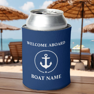 Nautical Boat Name Anchor Rope Welcome Aboard Blikjeskoeler