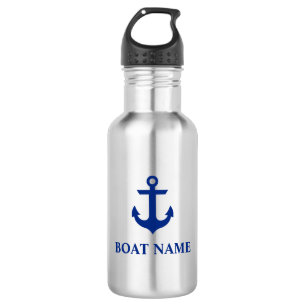 Nautical Boat Name Anchor Waterfles