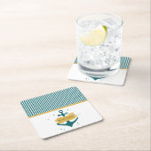 Nautical Boat Name Persoonlijk Vierkante Kartonnen Onderzetter (Insitu)