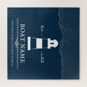 Nautical Boat Name Persoonlijke vuurtoren Legpuzzel (Horizontaal)