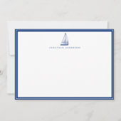 Nautical Boat Navy Custom Note Kaart Notitiekaartje (Voorkant)