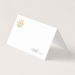 Nautical Boat Wheel Place Card Donatie Gedicht Visitekaartjes