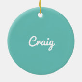 Nautical Boats Blue and White, gepersonaliseerd Keramisch Ornament (Achterkant)