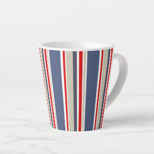 Nautical Bold Stripe Latte Mok