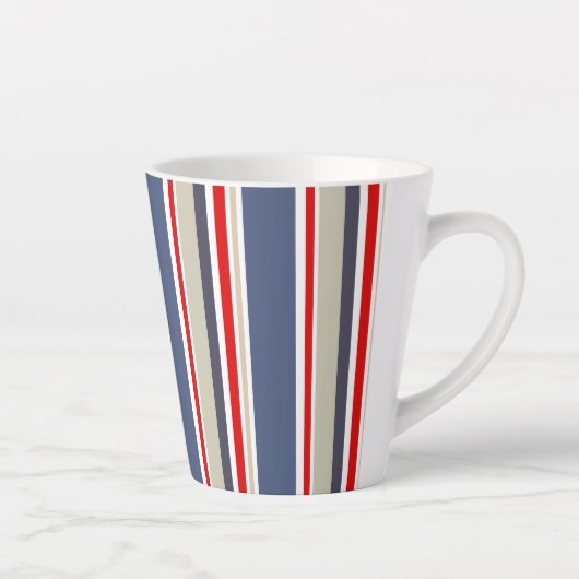 Nautical Bold Stripe Latte Mok (Rechts)