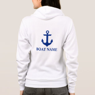 Nautical Boot Naam Anker Wit W Hoodie