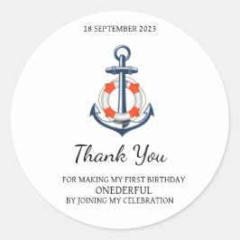 Nautical Boy Anker Verjaardag Dank u Sticker