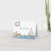 Nautical Boy Baby shower Bedankkaart (Voorkant)