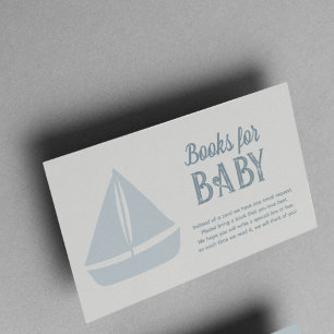 Nautical Boy Baby shower Boeken voor Baby Informatiekaartje