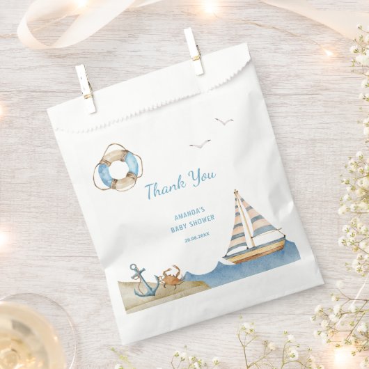 Nautical Boy Baby shower Dank u Bedankzakje (Geknipt)