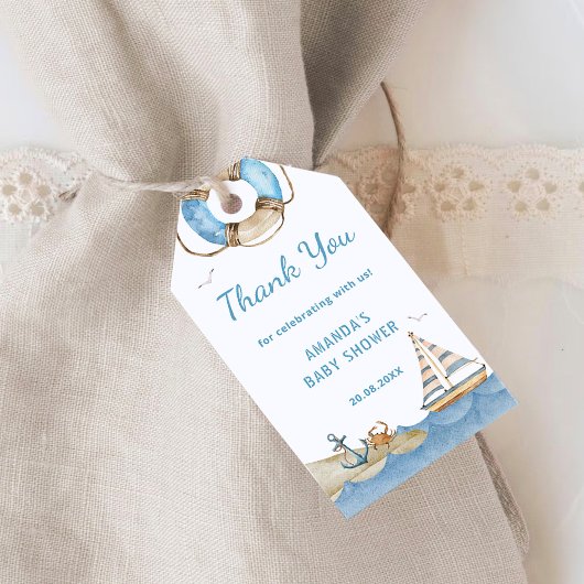 Nautical Boy Baby shower Dank u Cadeaulabel