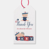 Nautical Boy Baby shower Dank u Cadeaulabel (Voorkant)