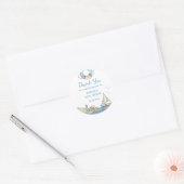 Nautical Boy Baby shower Dank u Ronde Sticker (Envelop)