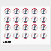 Nautical Boy Baby shower Dank u Ronde Sticker (Vel)